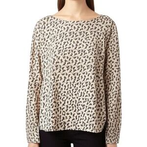 Ann Taylor XS Multicolor Floral Print Pullover Hi Lo Hem Long Sleeve Modern Chic